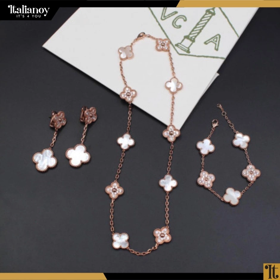 Van Cleef Necklace - Bracelet - Earring White