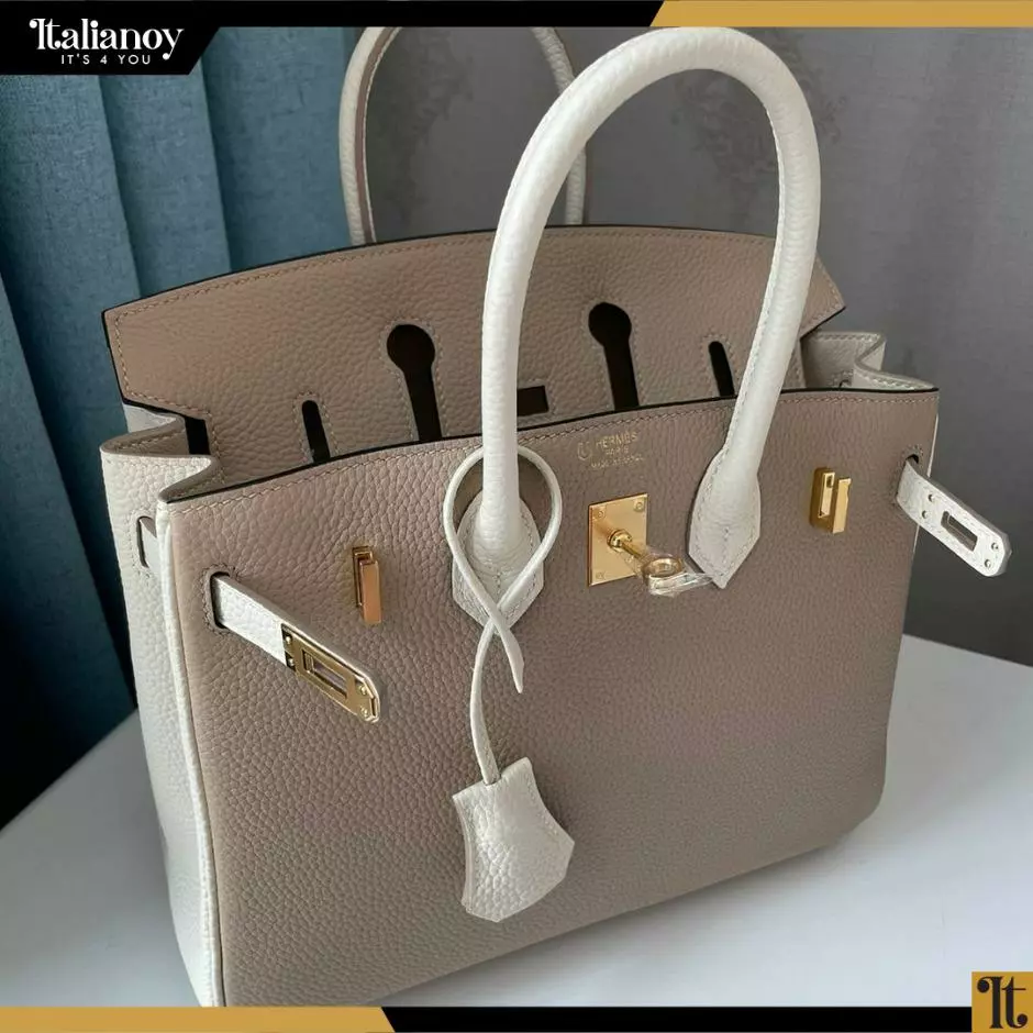 HERMES HERMES BIRKIN beige/white