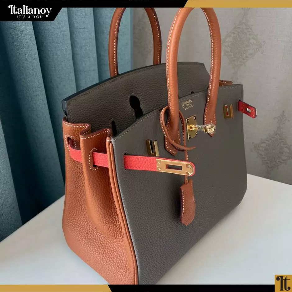 HERMES HERMES BIRKIN gray/orange