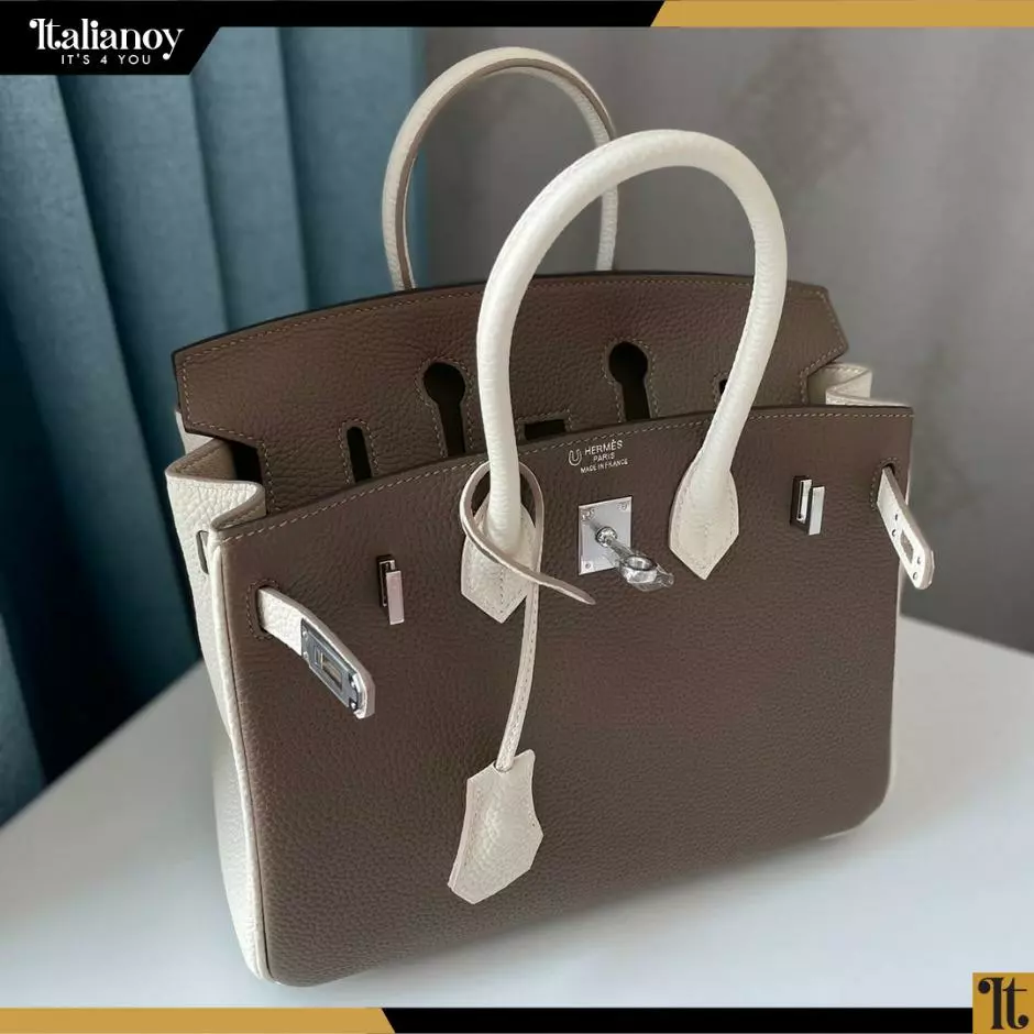 HERMES HERMES BIRKIN brown/white