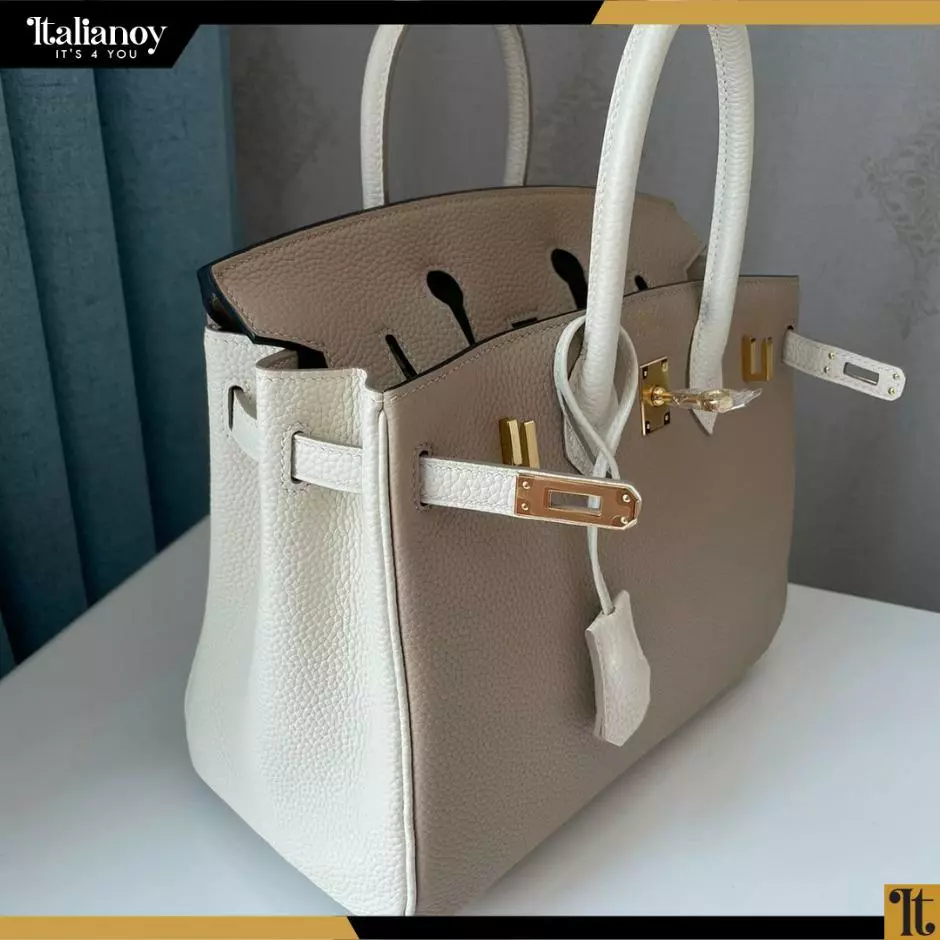 HERMES HERMES BIRKIN brown/white