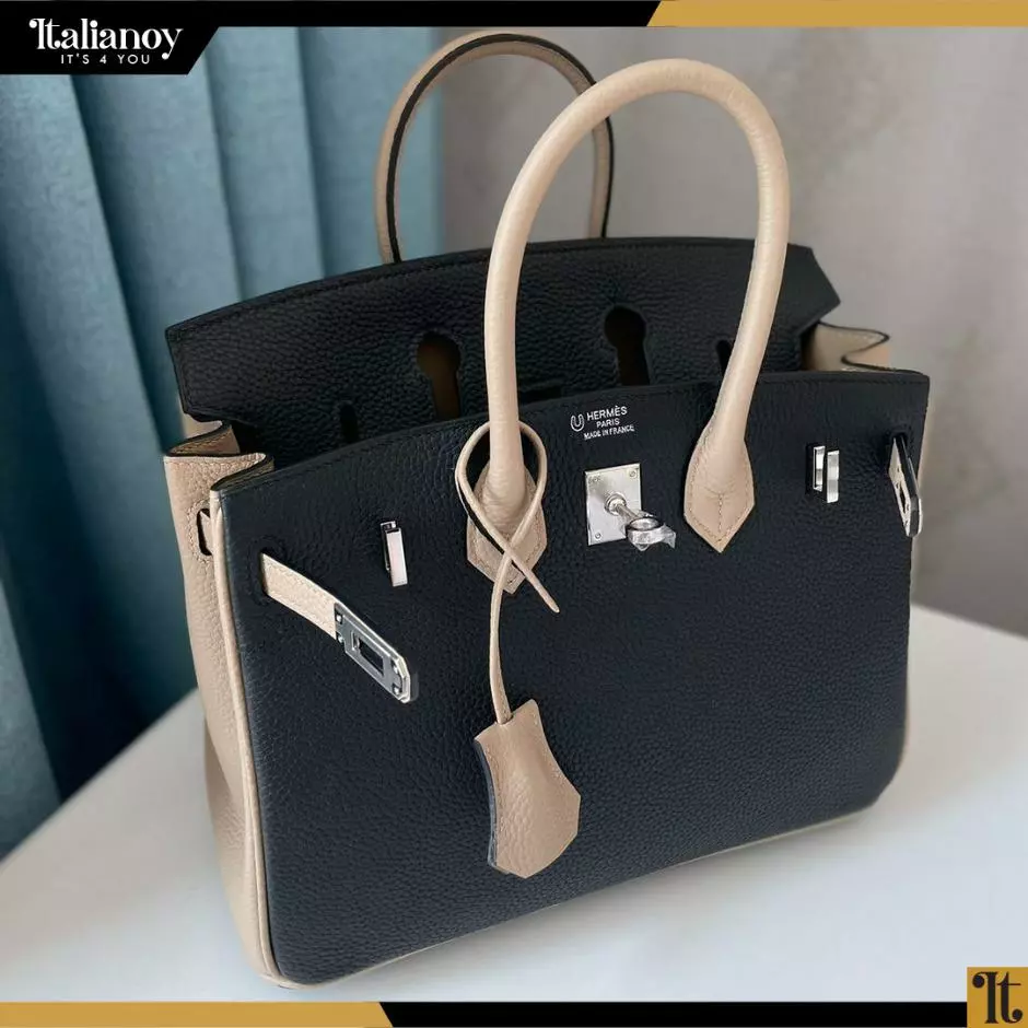 HERMES HERMES BIRKIN black/beige