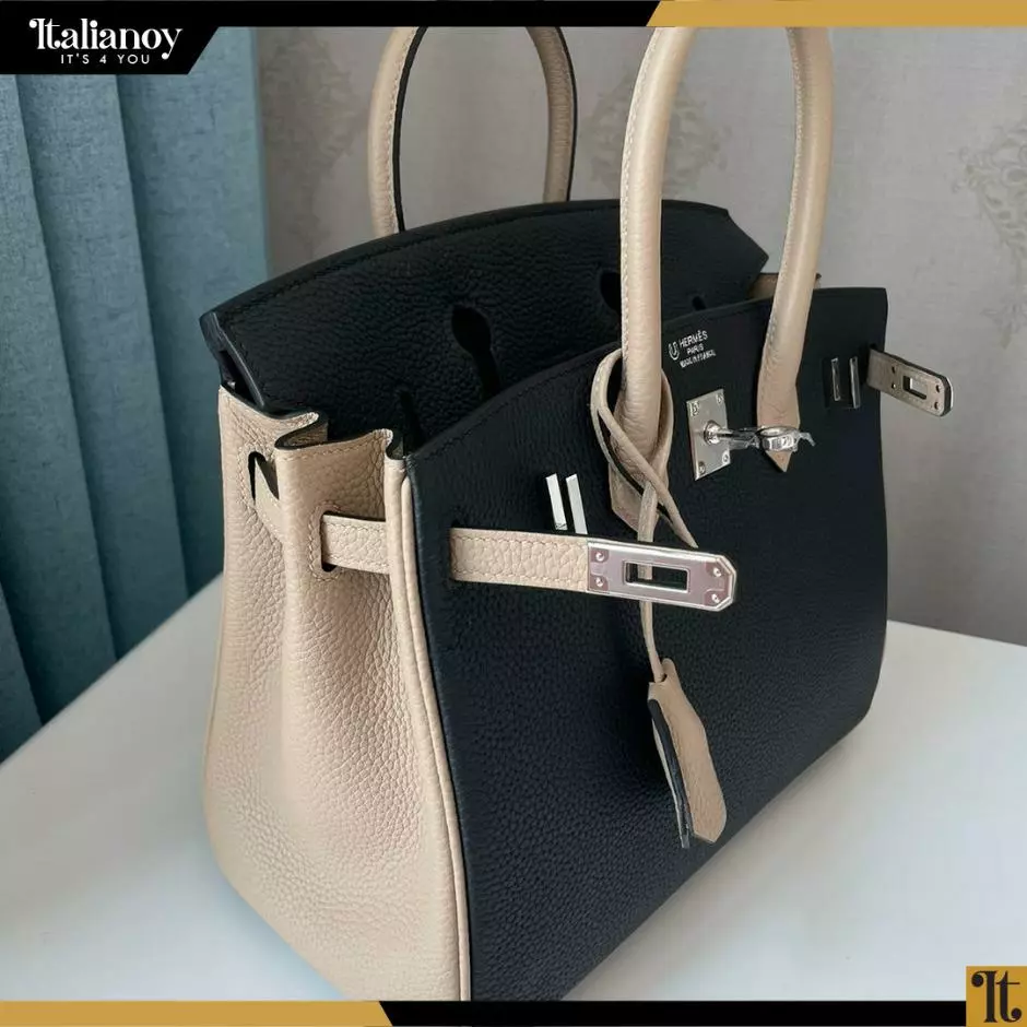 HERMES HERMES BIRKIN black/beige