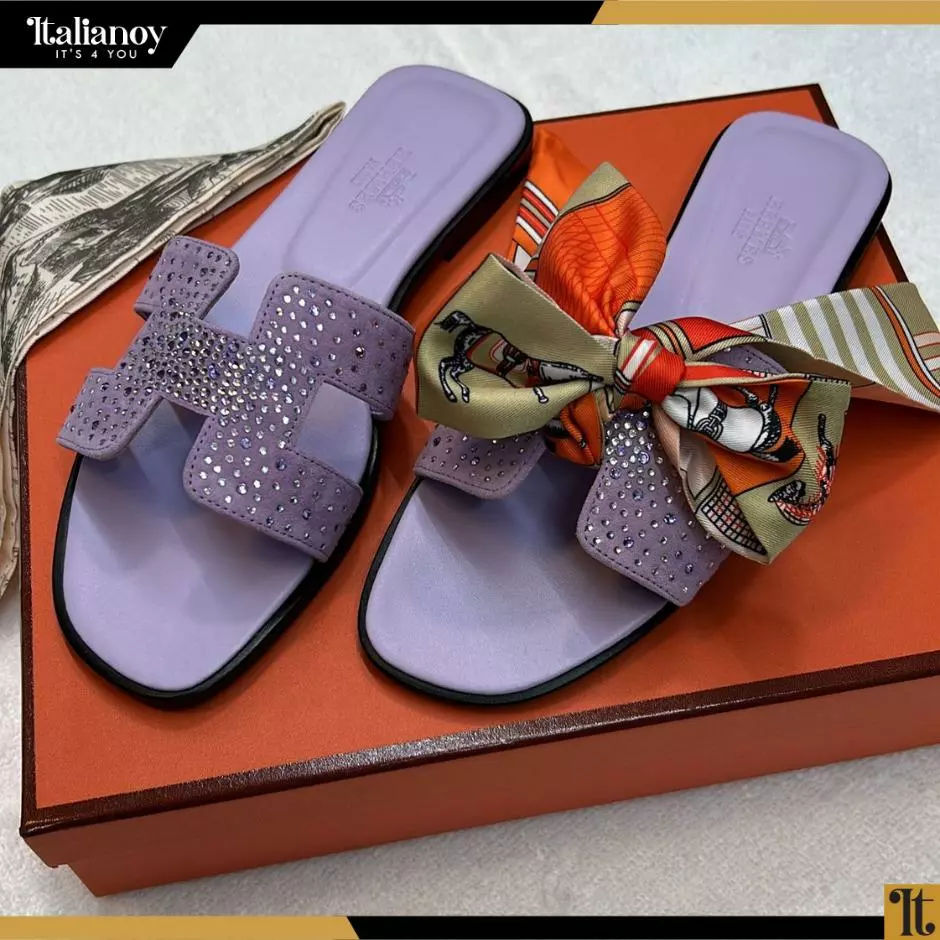 Hermes shoe with beads