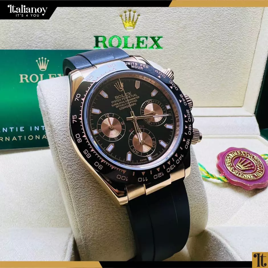 ROLEX COSMOGRAPH DAYTONA YELLOW GOLD BLACK & YELLOW DIAL OYSTERFLEX