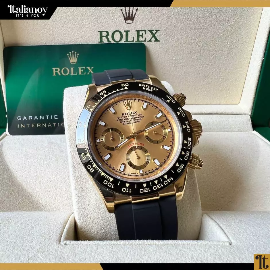 ROLEX COSMOGRAPH DAYTONA YELLOW GOLD CHAMPAGNE DIAL OYSTERFLEX