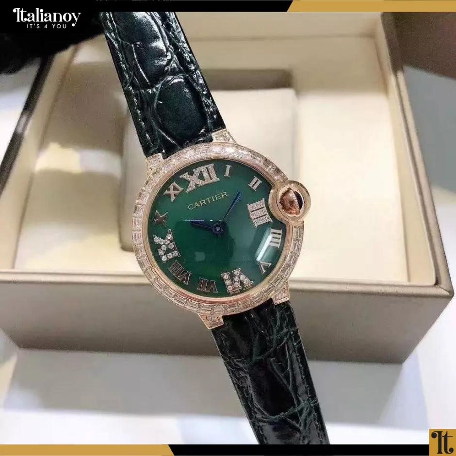 Ballon Blanc De Cartier Watch Gold Green Dail