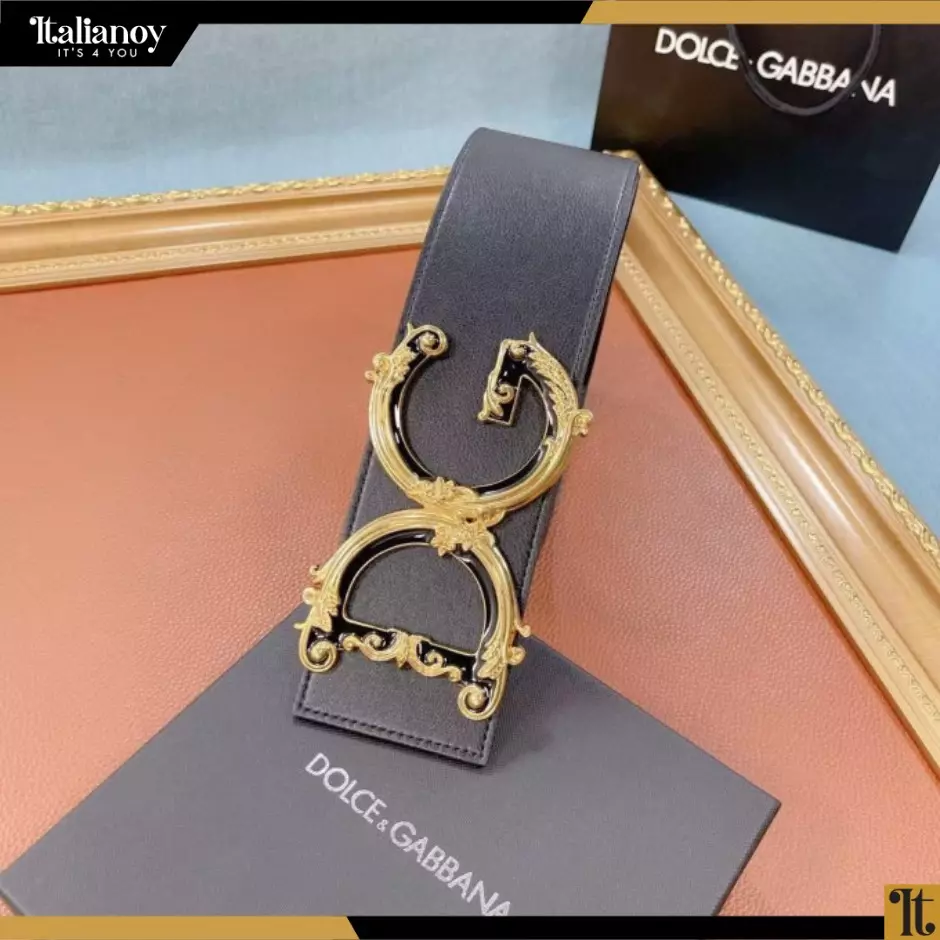 Belts | Belt In Laminated Dauphine Calfksin With Baroque Dg Gold – Dolce & Gabbana Women