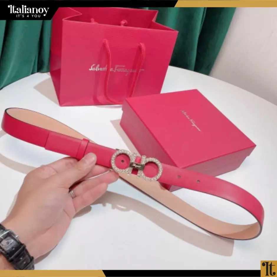 SALVATORE Ferragamo Reversible Gancini Belt pink with Two-Tone Buckle