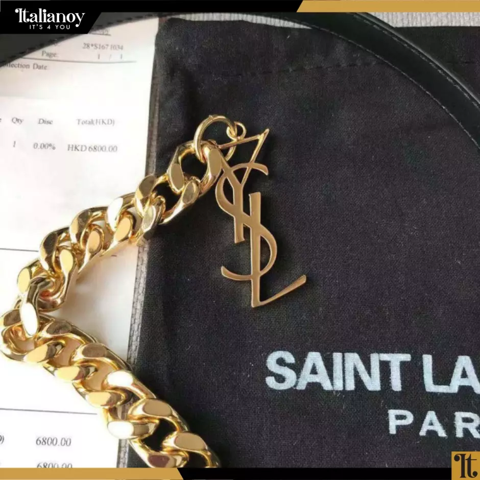 SAINT LAURENT Belt with Adjustable Gold Chain