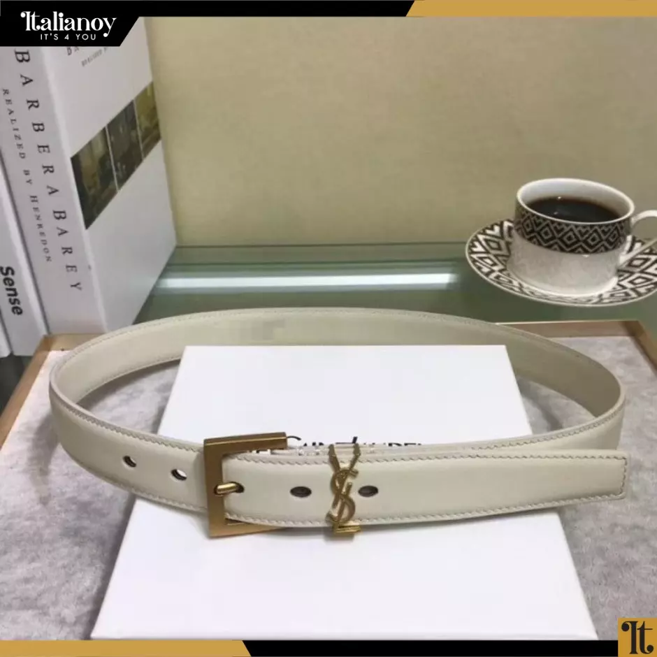 Saint Laurent Monogram Skinny Patent Leather Belt Nordstrom white