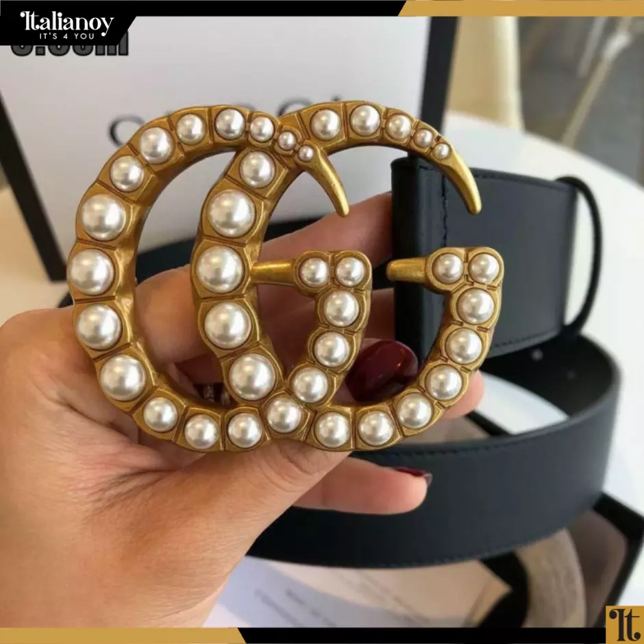 Gucci Torchon GG Marmont Belt Leather Wide Black