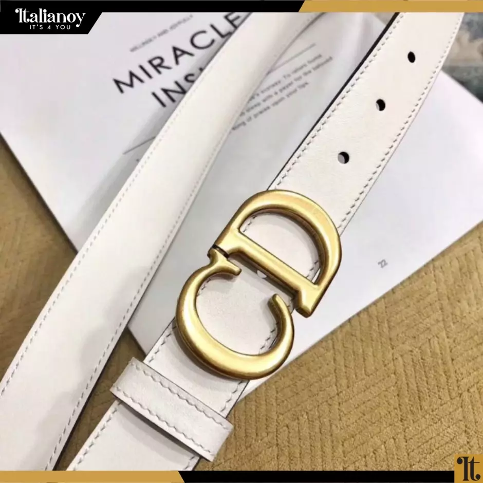 30 MONTAIGNE REVERSIBLE BELT Latte and Golden Saddle Smooth Calfskin