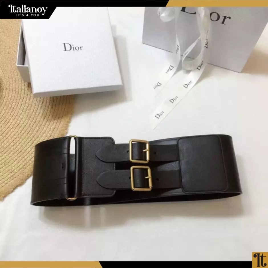 Christian Dior Black  Embroidered belt