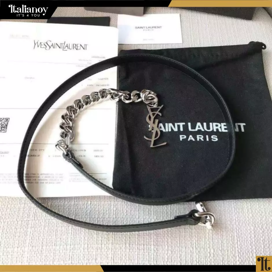 SAINT LAURENT Belt with Adjustable silver