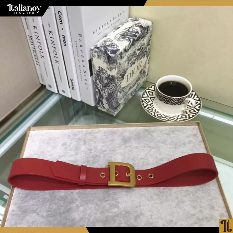 Diorquake Belt RED Smooth Calfskin, 55 MM | DIOR