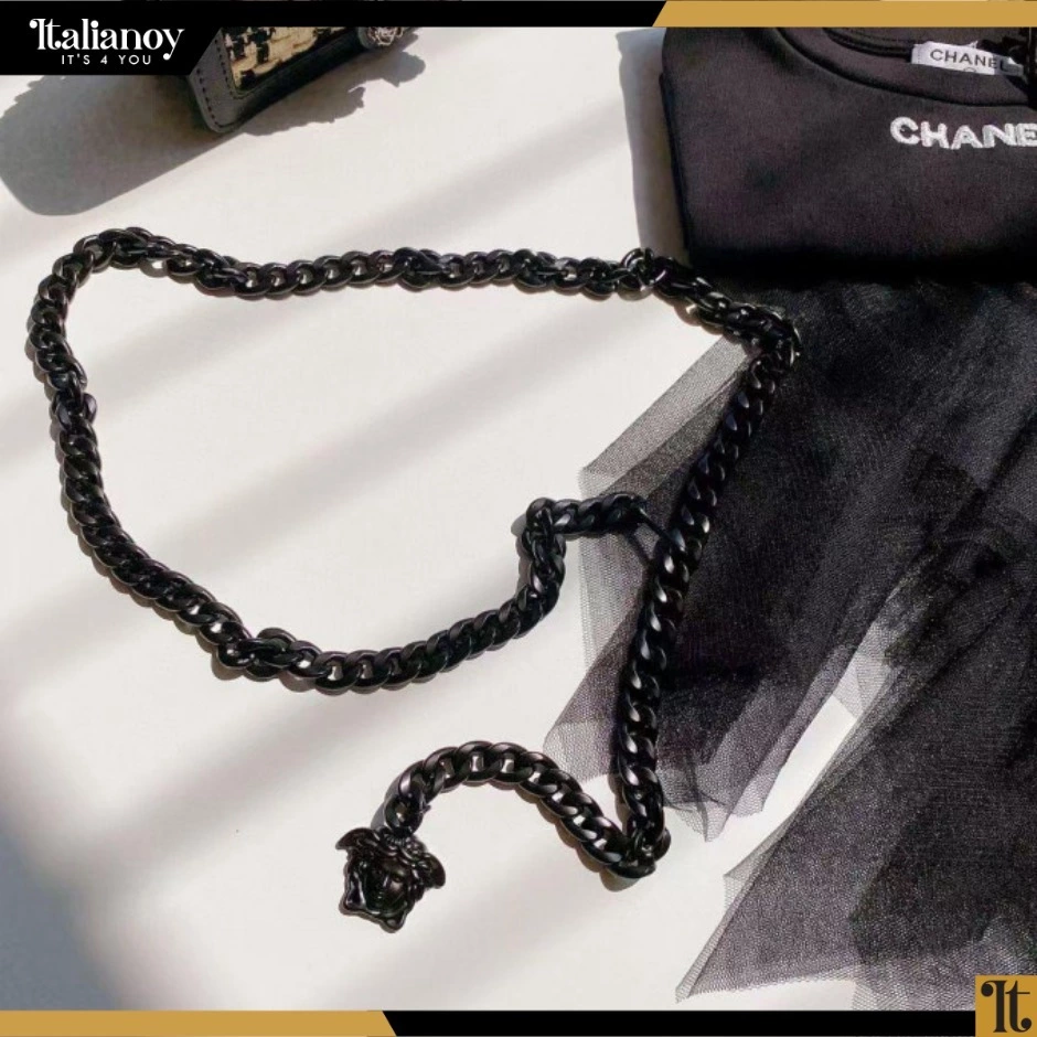 VIRSACE BLACK  METALLIC BELT