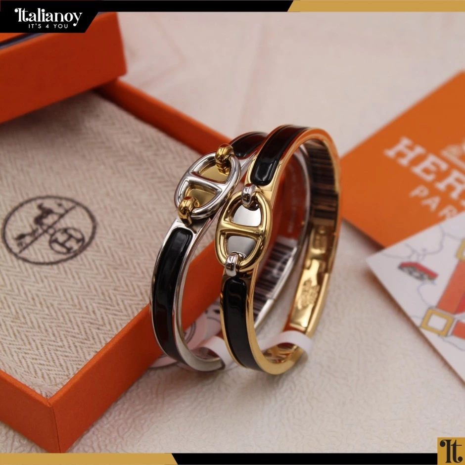 Mini Clic Silver Black Chaine D' ancre Bracelete