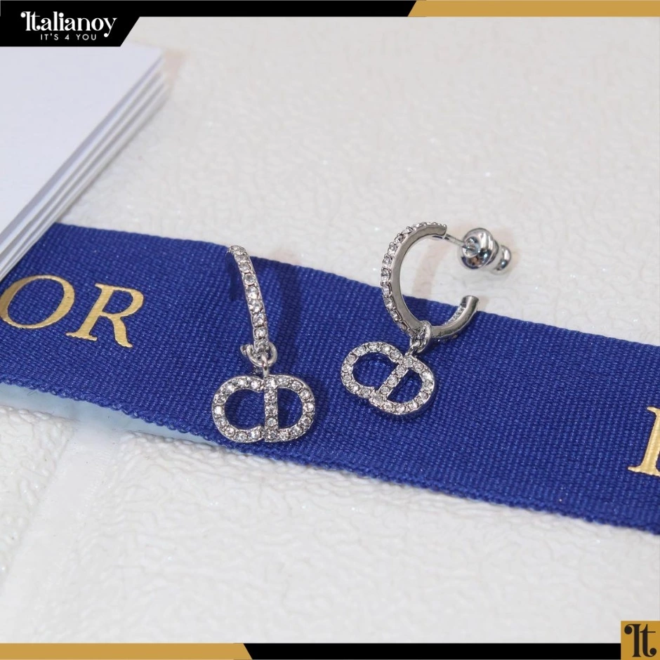 CLAIR D LUNE EARRINGS Silver-Finish Metal and Silver-Tone Crystals