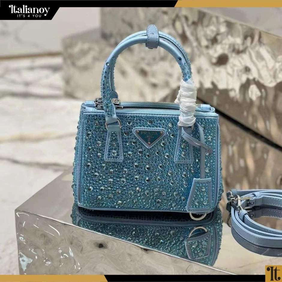 Prada Galleria Satin Mini-Bag With Crystals