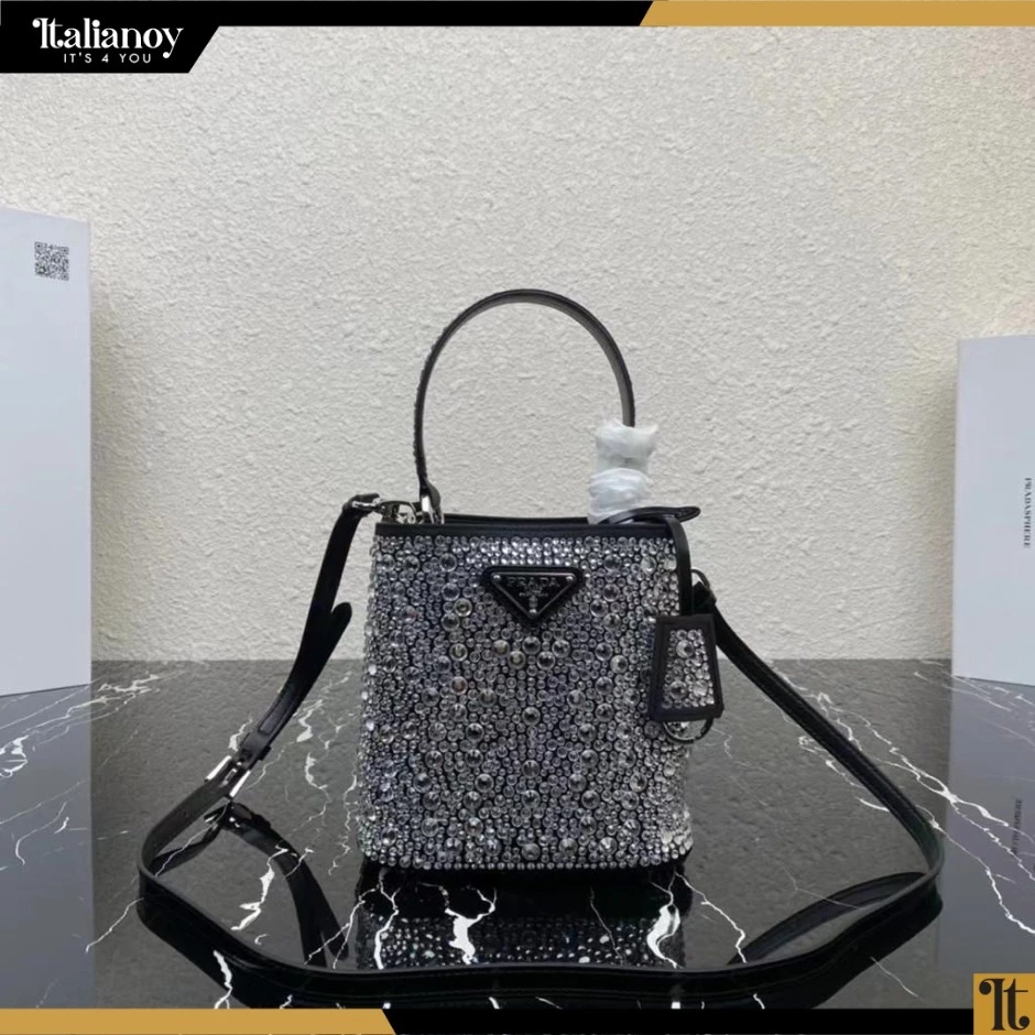 Small Satin Tote Bag With Crystals