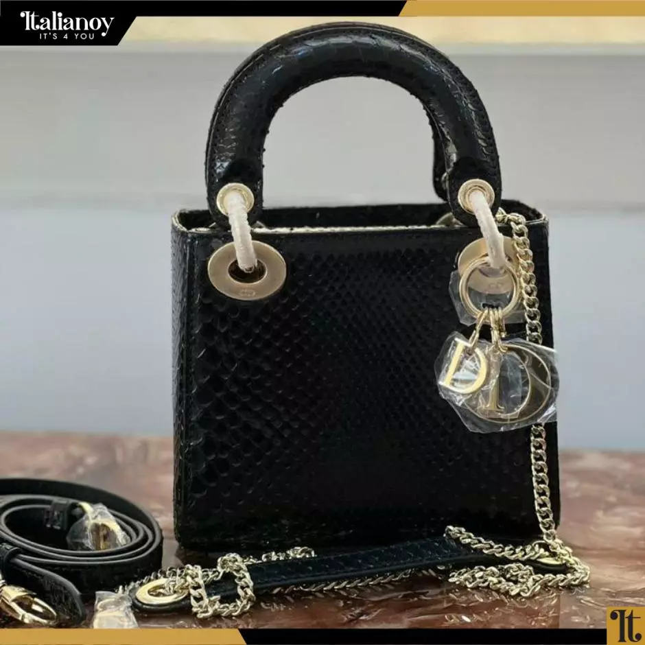 Medium Lady Dior Black With Gold Hardware