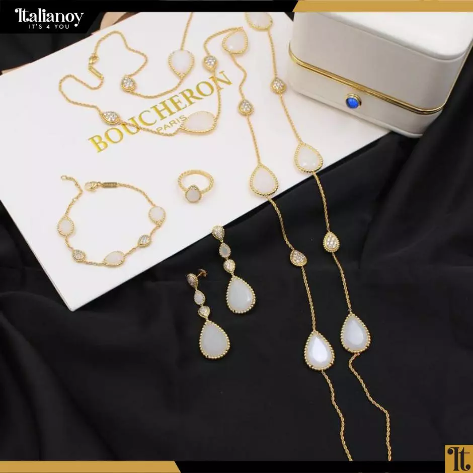 Serpent Bohème Long Necklace & Bracelet White