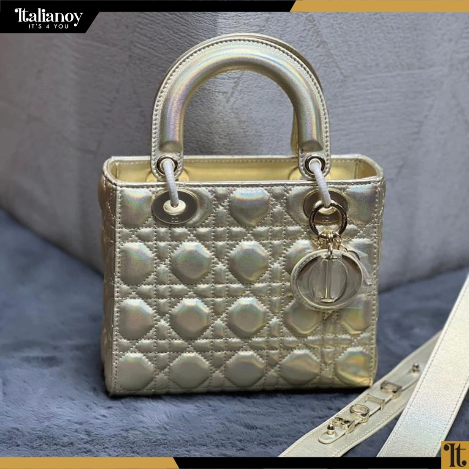 MINI LADY DIOR BAG Heritage Patent Cannage Calfskin