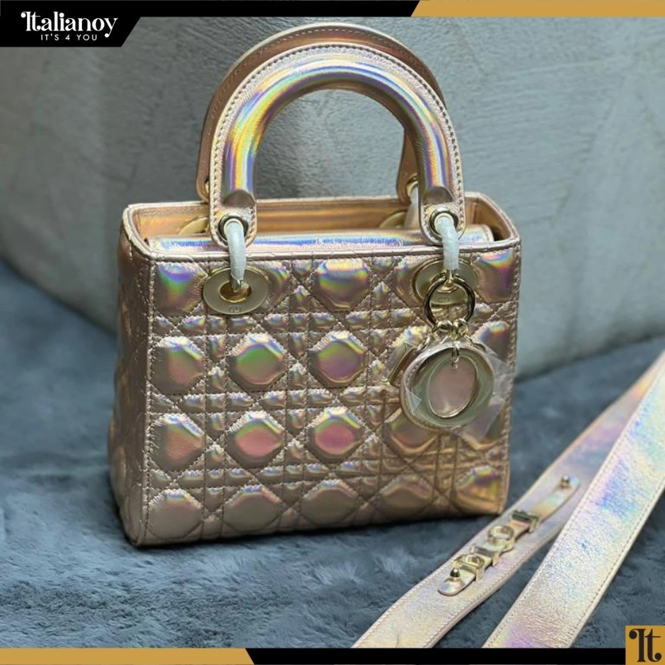 MINI LADY DIOR BAG Heritage Patent Cannage Calfskin