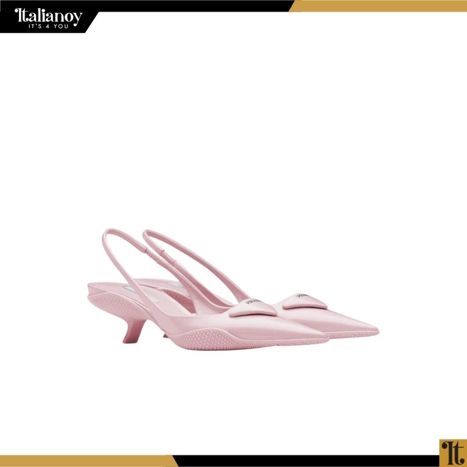 Brushed Leather Slingback Pump Pink