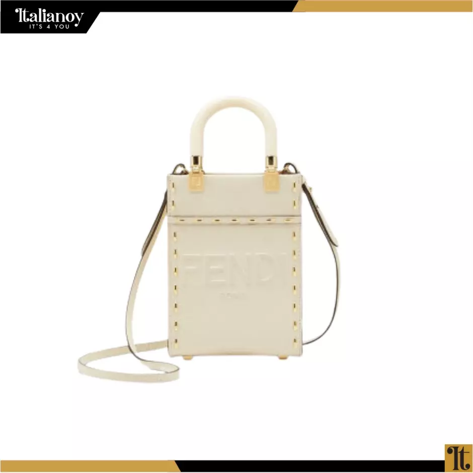 MINI SUNSHINE SHOPPER WHITE LEATHER MINI BAG