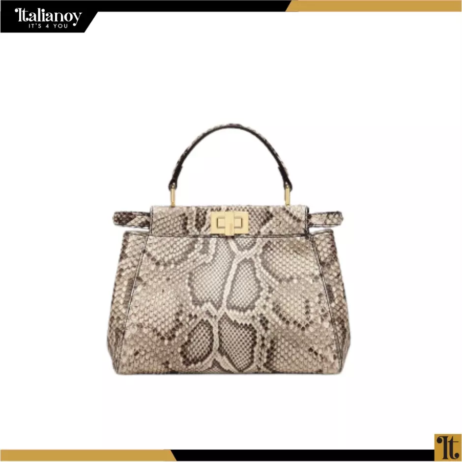 PEEKABOO ICONIC MINI PYTHON LEATHER BAG