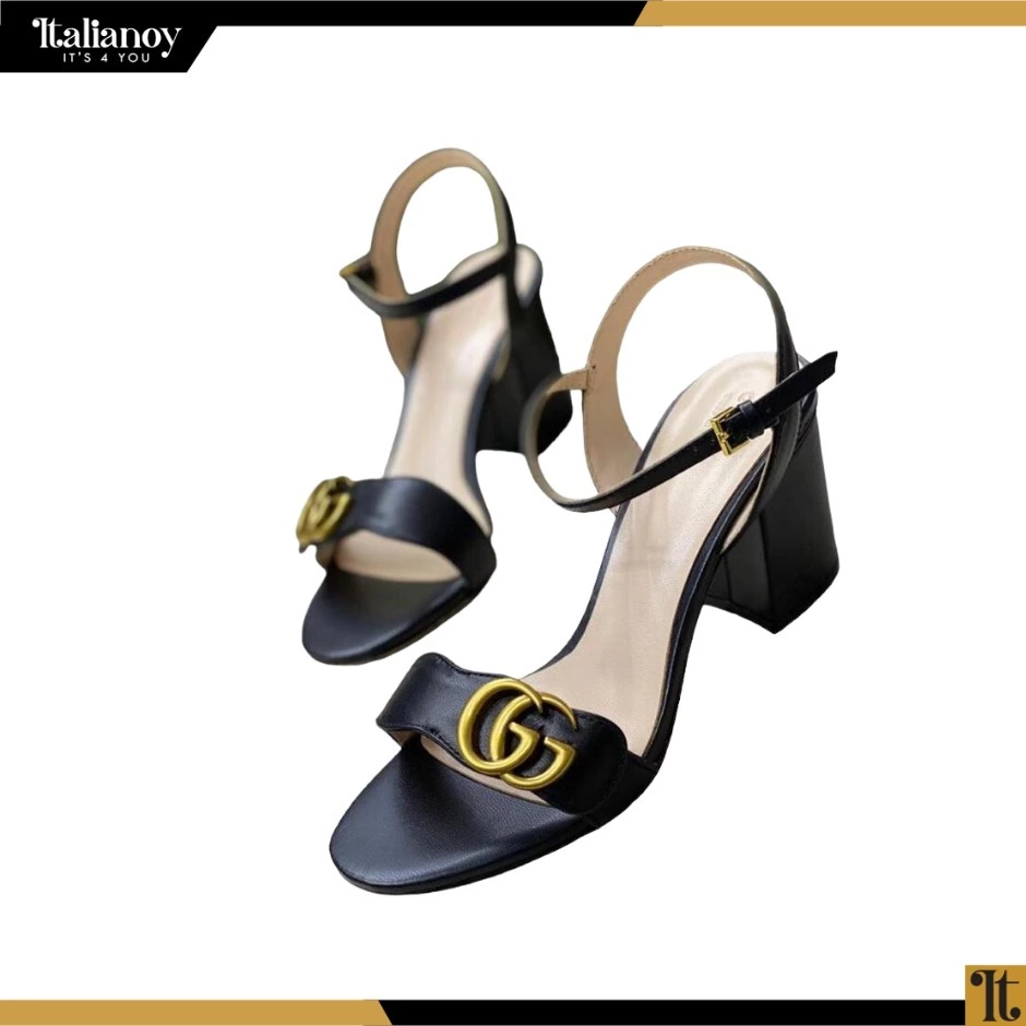 GUCCI Marmont Leather mid-heel sandal