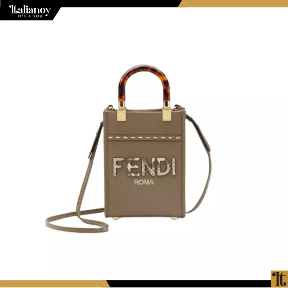 MINI SUNSHINE SHOPPER GRAY LEATHER MINI BAG