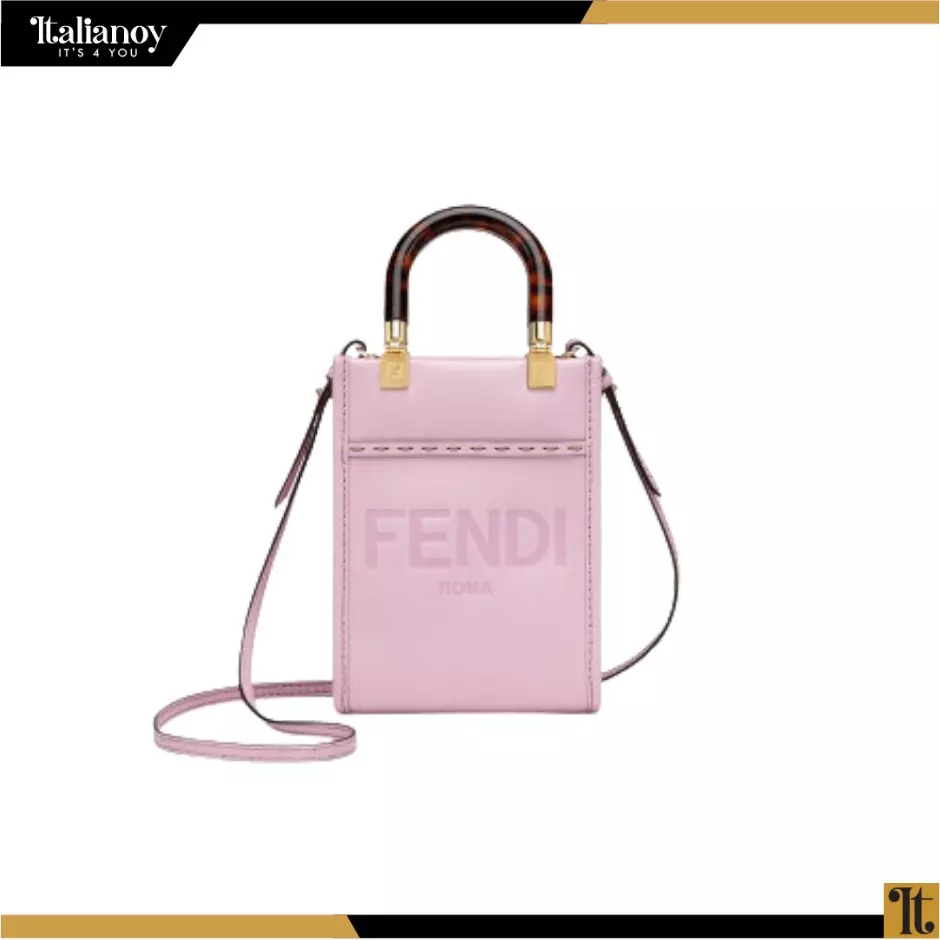 MINI SUNSHINE SHOPPER PINK LEATHER MINI-BAG