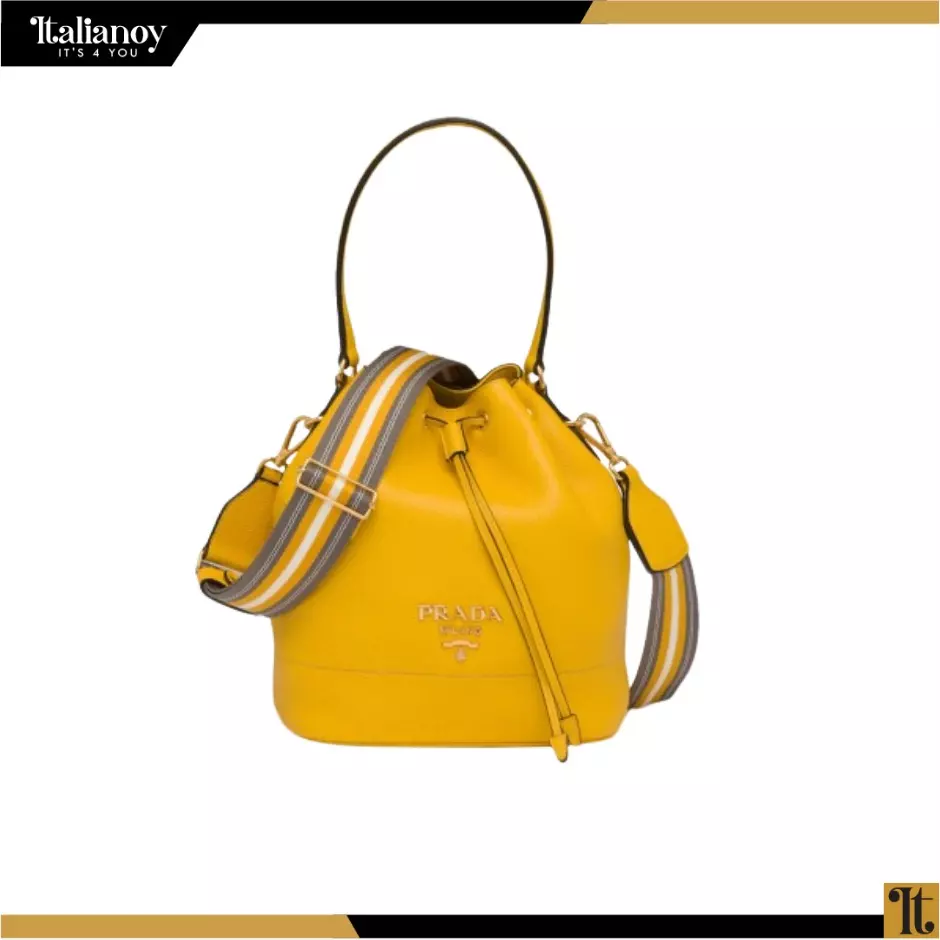 PRADA LEATHER BUKET BAG BALTIC