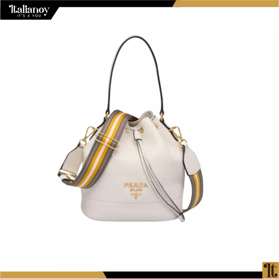 PRADA LEATHER BUKET BAG BALTIC