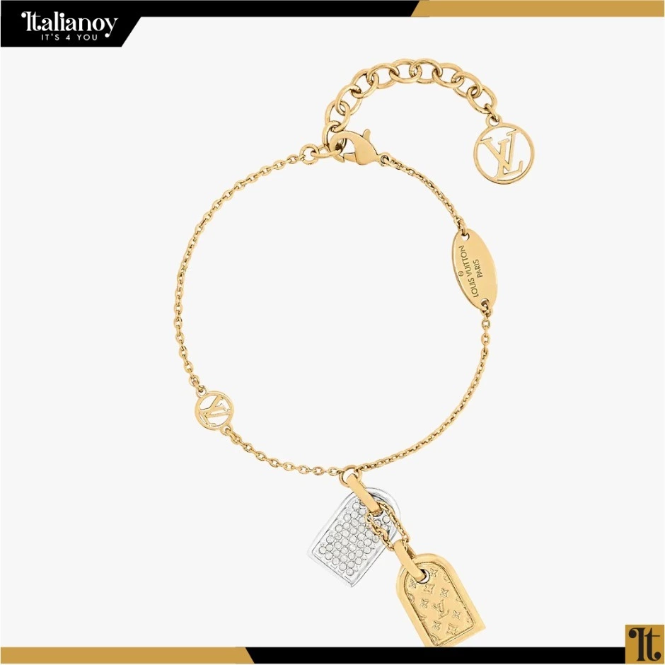 LOUIS VUITTON Nanogram LV Logo Silver Gold