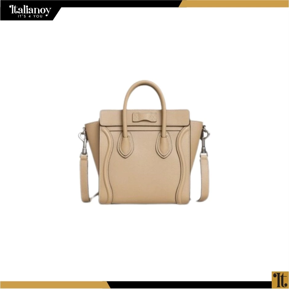 NANO LUGGAGE BAG IN DRUMMED CALFSKIN DUNE