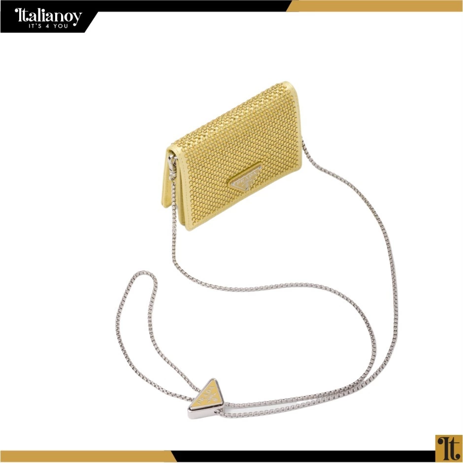 Cardholder with shoulder strap and crystals Pineapple