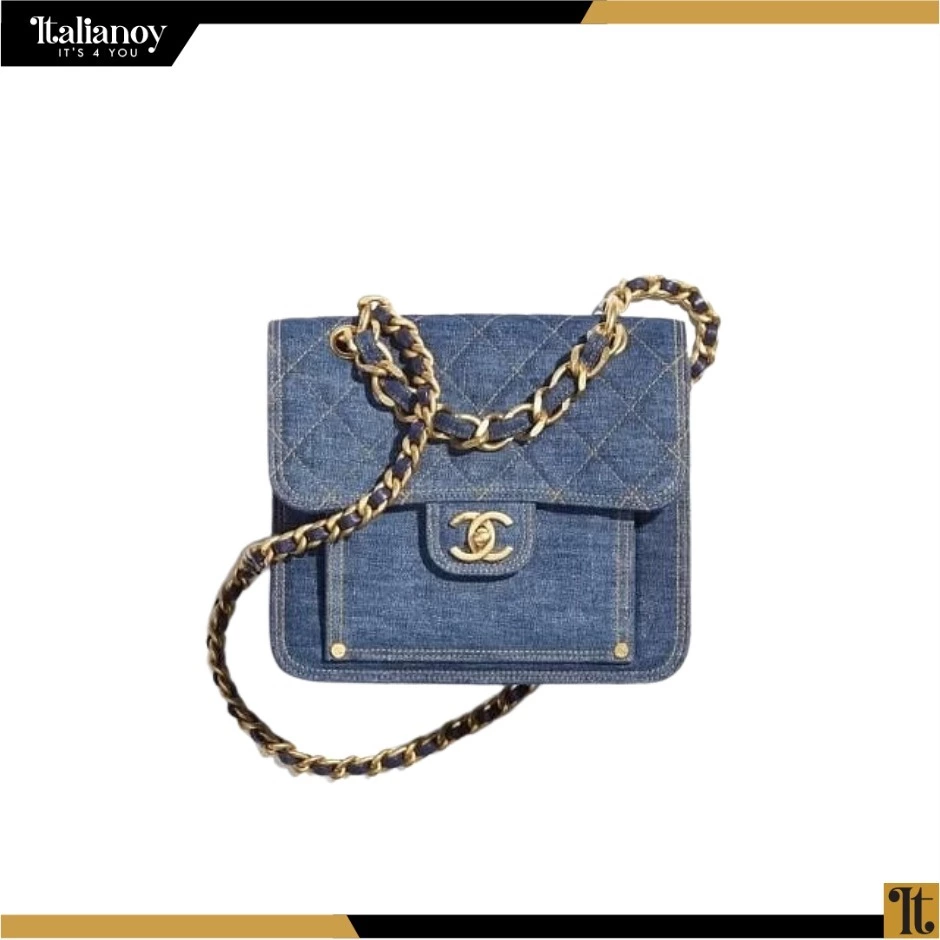 Chanel Flap denim and metal shoulder bag