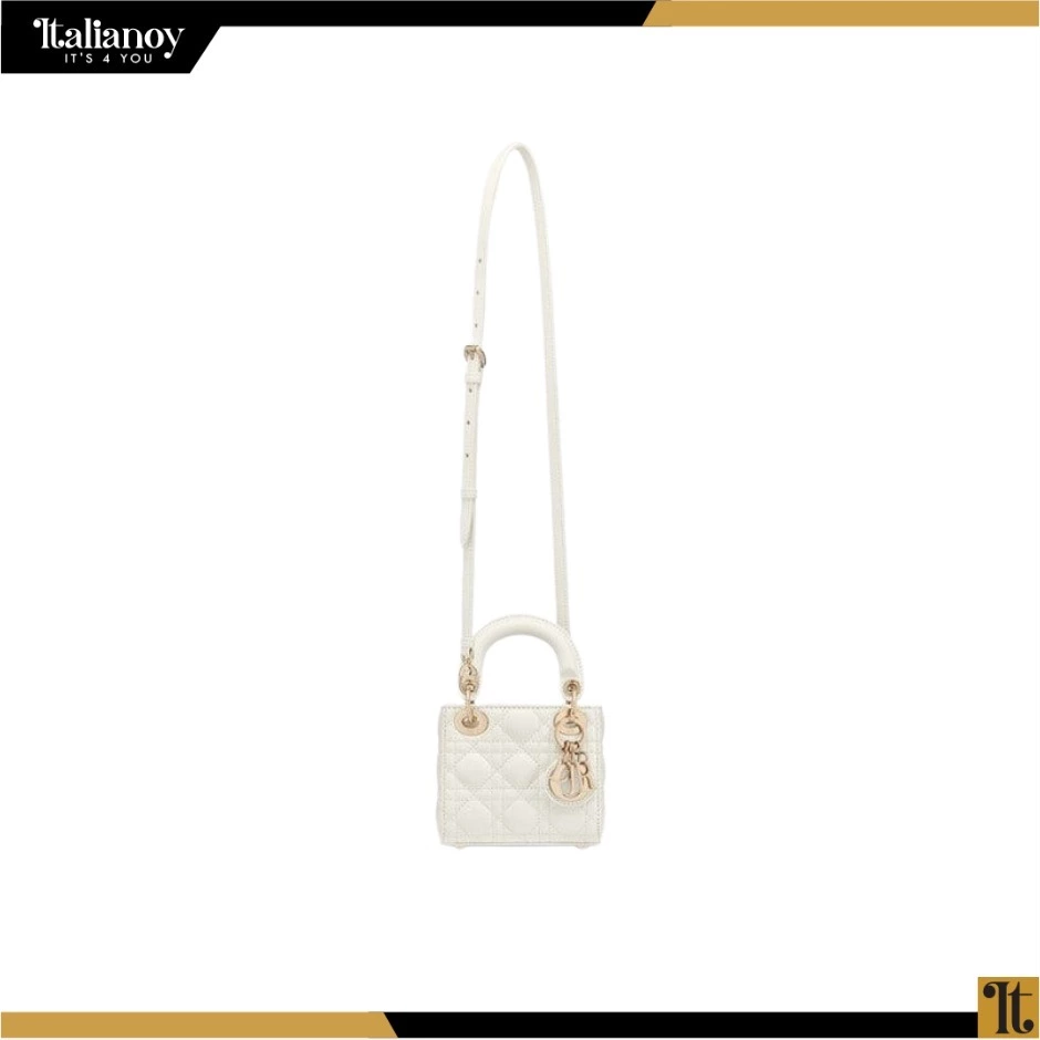 MINI LADY DIOR BAG Latte Cannage Lambskin
