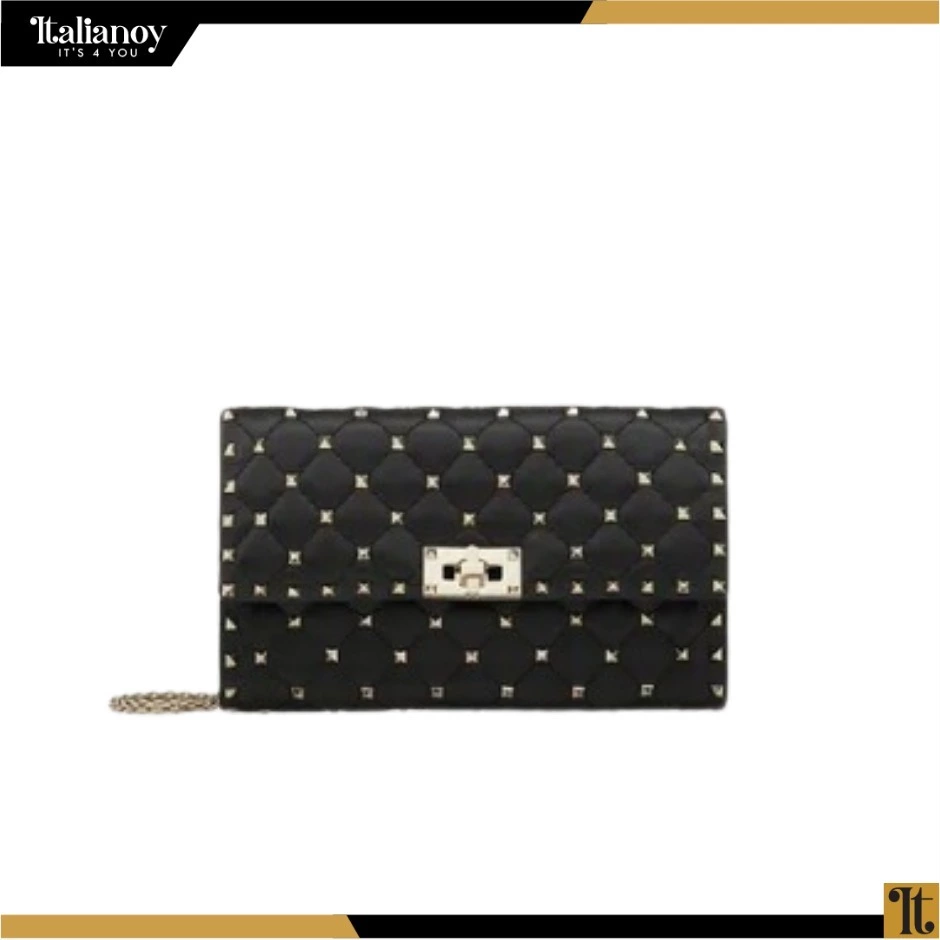 Valentino Garavani Nappa Leather Pyramid Stud Crossbody Clutch