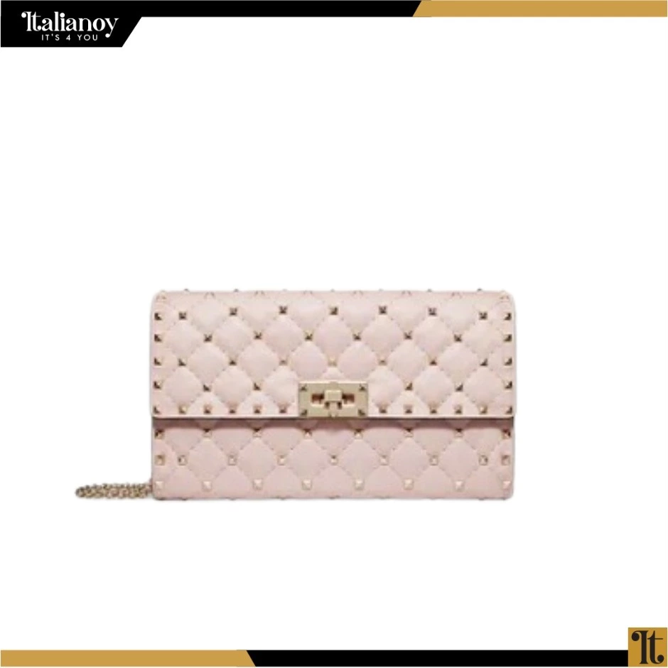 Valentino Garavani Nappa Leather Pyramid Stud Crossbody Clutch