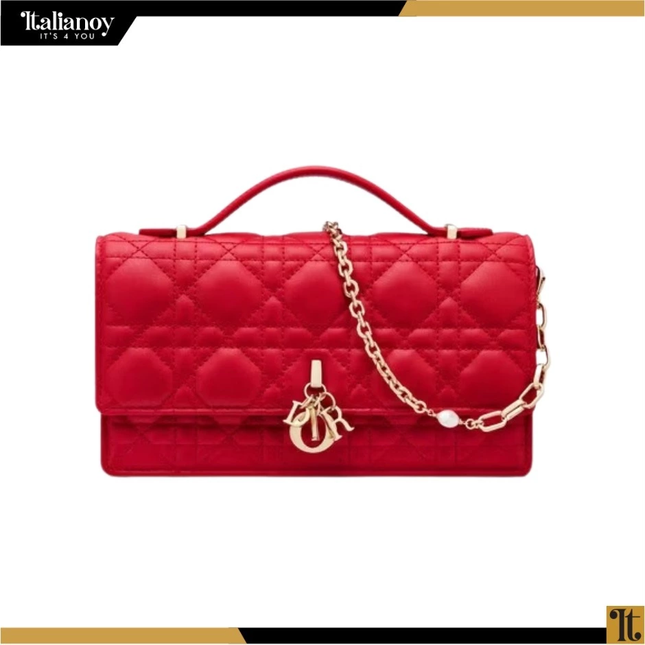 MISS DIOR MINI BAG Scarlet Red Cannage Lambskin