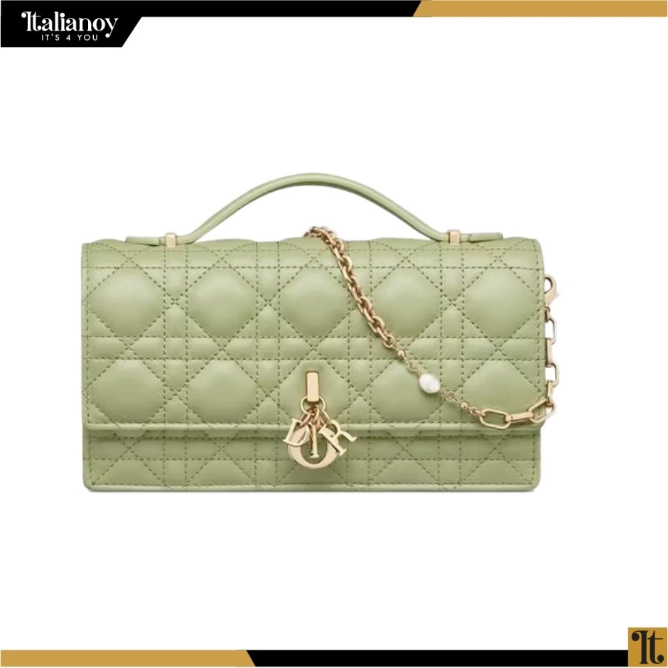 MISS DIOR MINI BAG Ethereal Green Cannage Lambskin