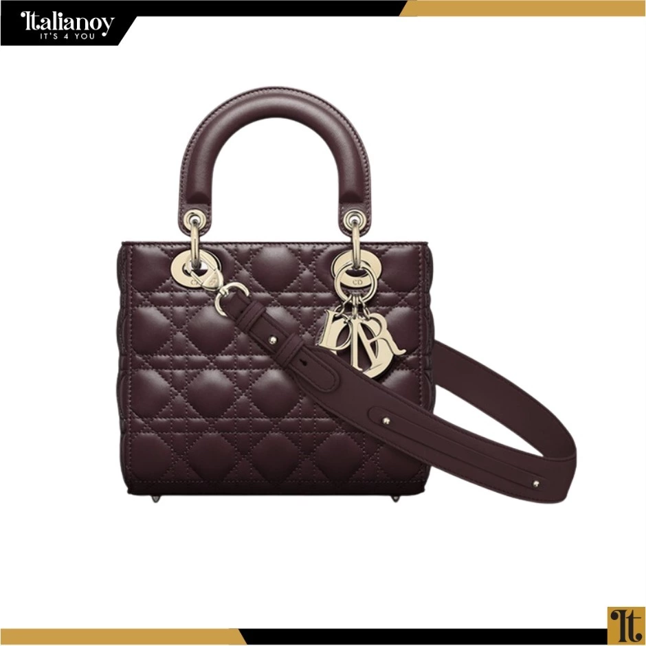 SMALL LADY DIOR MY ABCDIOR BAG Amaranth Cannage Lambskin