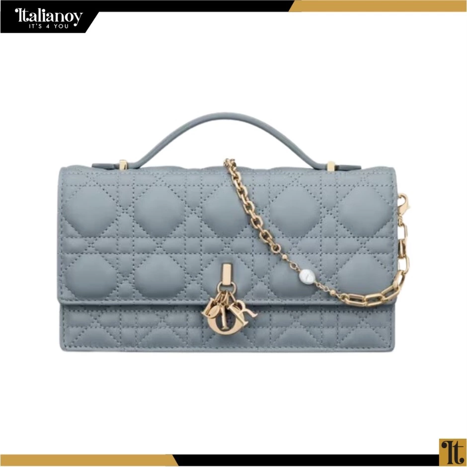 MISS DIOR MINI BAG Cloud Blue Cannage Lambskin