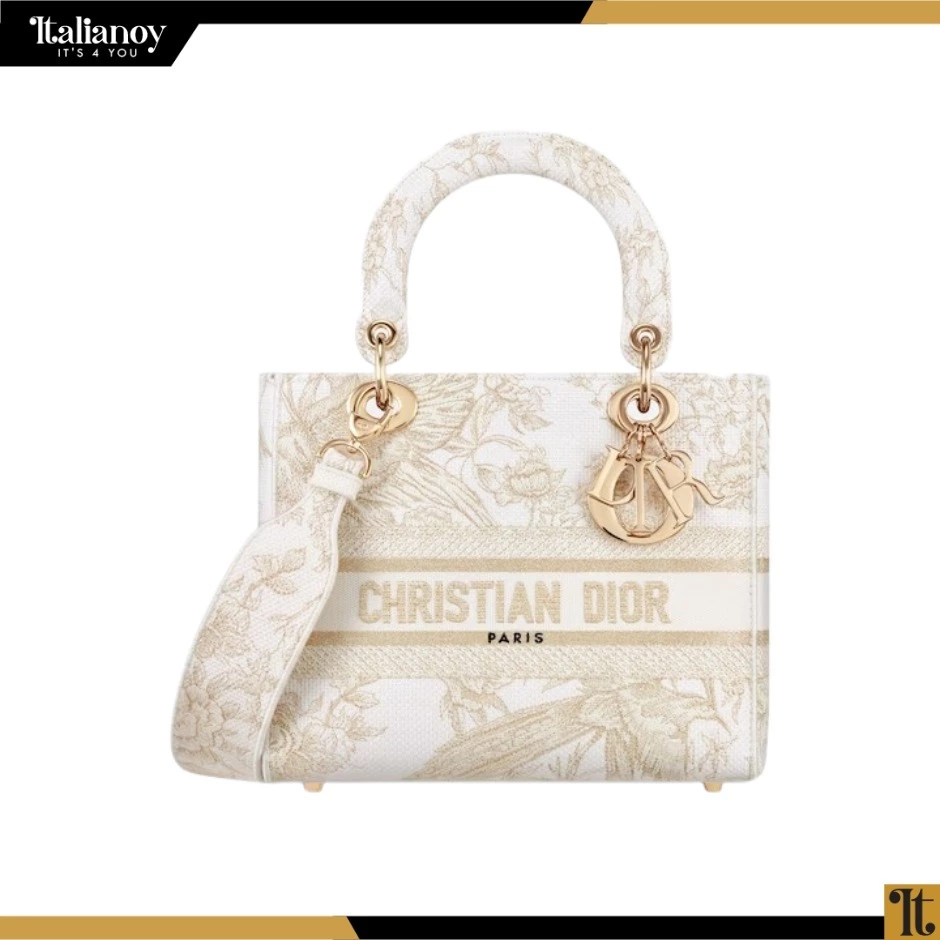 Medium Lady D-Lite Bag Three quarter closed view Open gallery