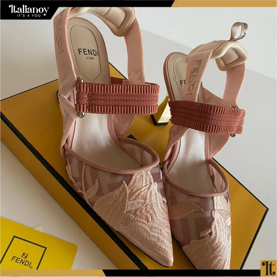 Colibrì high-heel shoe with slingback strap in pink mesh Pink